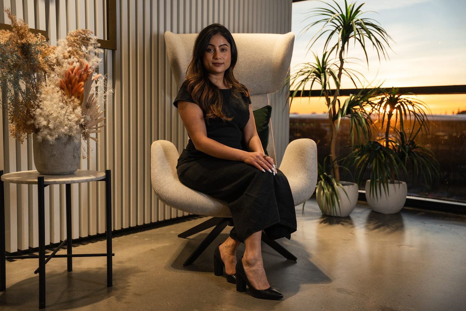 Srishti at the studio in Malvern East, late afternoon